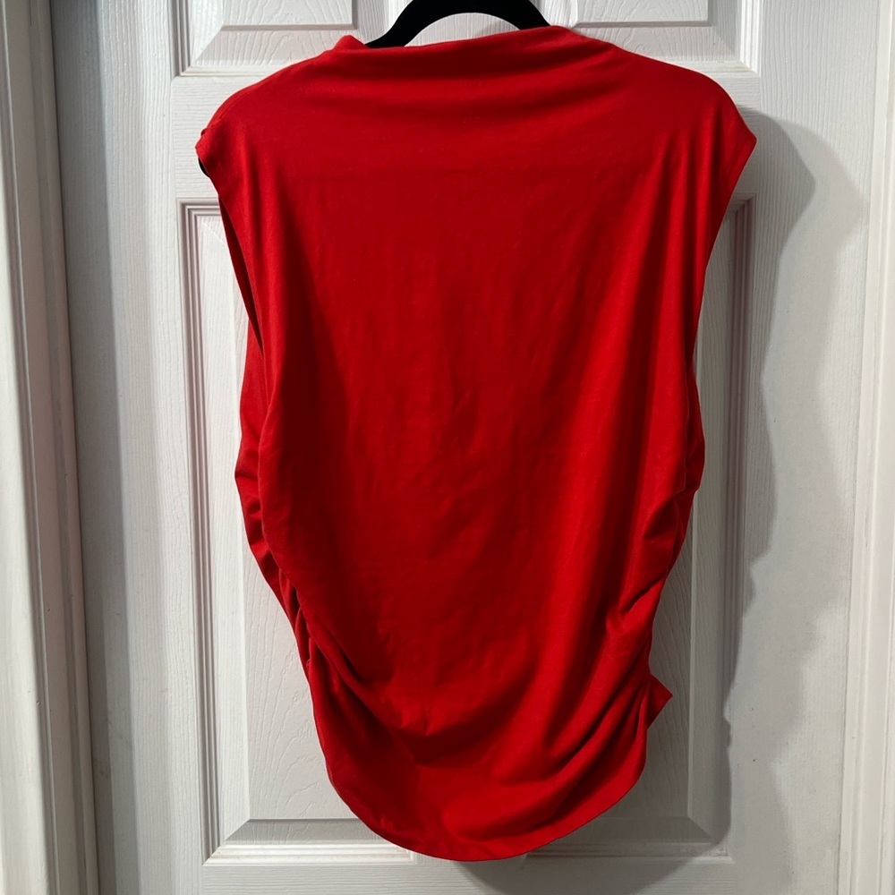 Maeve Anthropologie Mock-Neck Shell Tank Blouse Top in Tomato Size XL - Picture 7 of 7